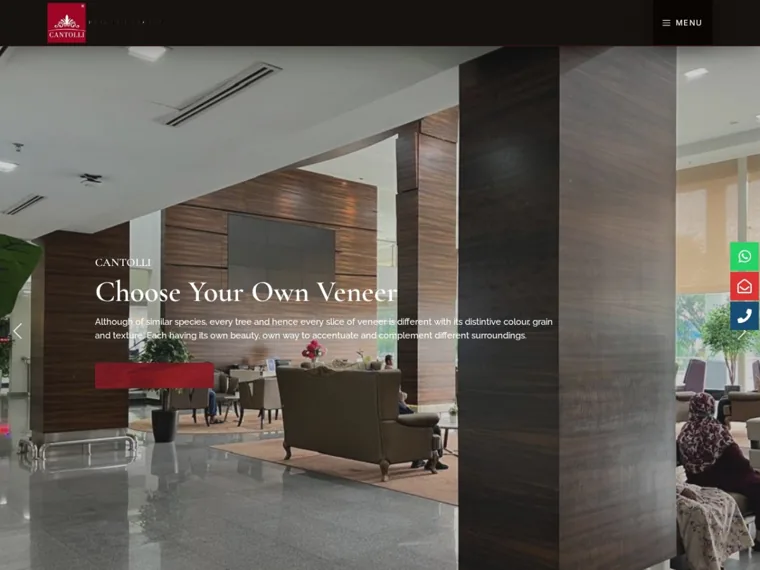 Cantolli Veneer website homepage designed by Cybergate