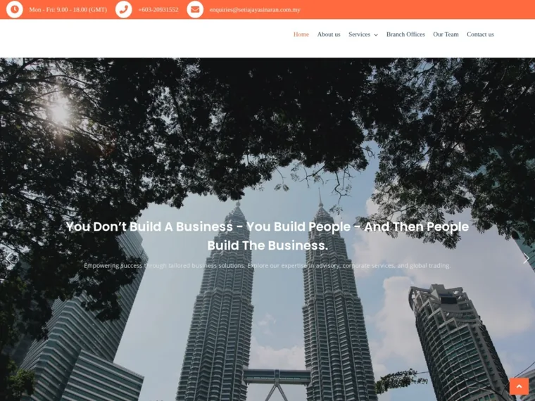 Setia Jaya Sinaran website homepage designed by Cybergate