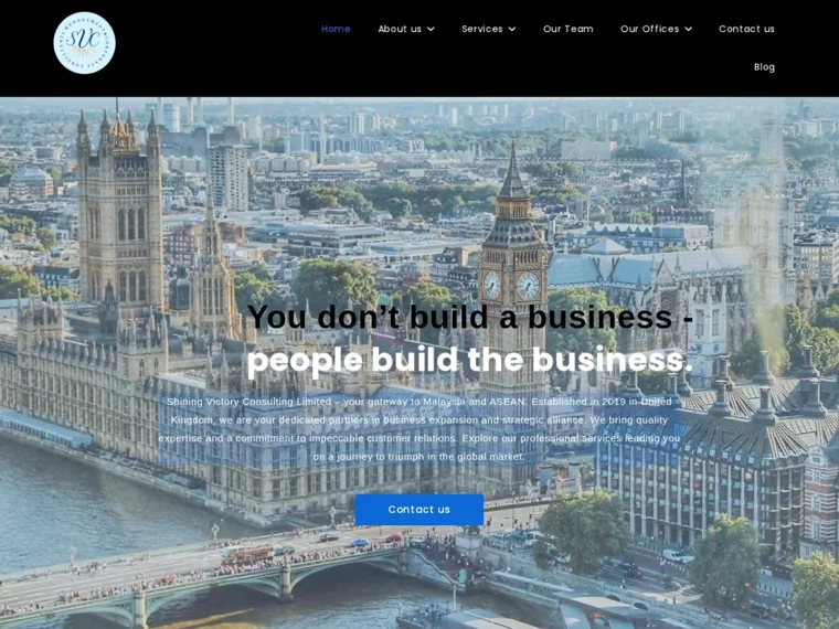 Shining Victory (UK) website homepage designed by Cybergate